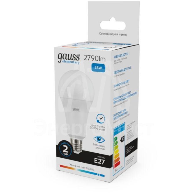 Лампа светодиодная Elementary A67 35Вт E27 6500К Gauss 70235