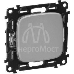 Механизм переключателя 1-кл. СП Valena Allure 10А IP20 250В 10AX с лиц. панелью безвинт. зажимы алюм. Leg 752906