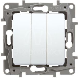 Механизм выключателя 3-кл. СП Etika Plus 10А IP20 250В 10AX винт. зажимы бел. Leg 672213