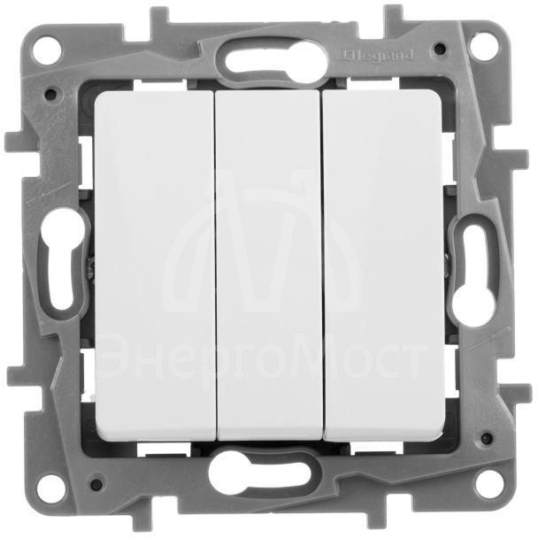 Механизм выключателя 3-кл. СП Etika Plus 10А IP20 250В 10AX винт. зажимы бел. Leg 672213