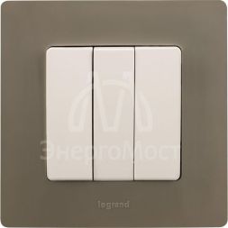 Механизм выключателя 3-кл. СП Etika Plus 10А IP20 250В 10AX винт. зажимы бел. Leg 672213