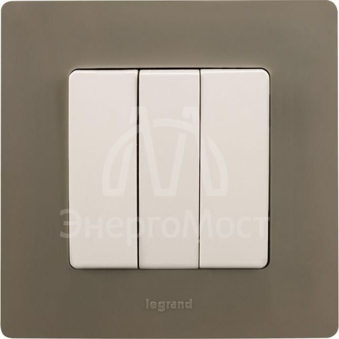 Механизм выключателя 3-кл. СП Etika Plus 10А IP20 250В 10AX винт. зажимы бел. Leg 672213