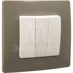 Механизм выключателя 3-кл. СП Etika Plus 10А IP20 250В 10AX винт. зажимы бел. Leg 672213