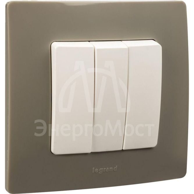 Механизм выключателя 3-кл. СП Etika Plus 10А IP20 250В 10AX винт. зажимы бел. Leg 672213