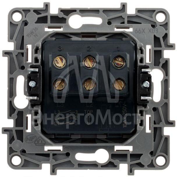 Механизм выключателя 3-кл. СП Etika Plus 10А IP20 250В 10AX винт. зажимы бел. Leg 672213