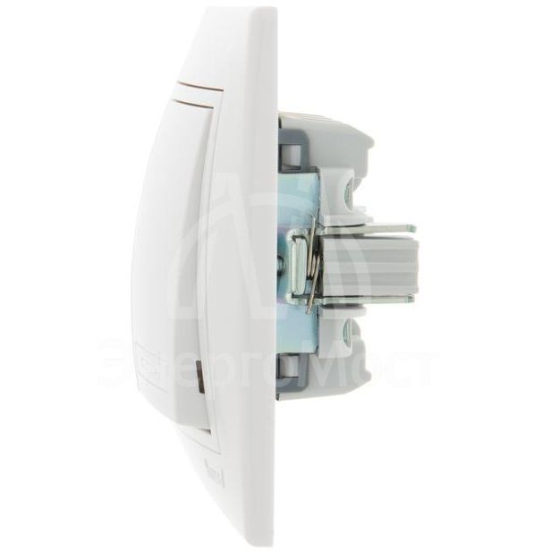 Выключатель 2-кл. СП Мира 10А IP20 с бел.вставкой бел. LEZARD 701-0202-101