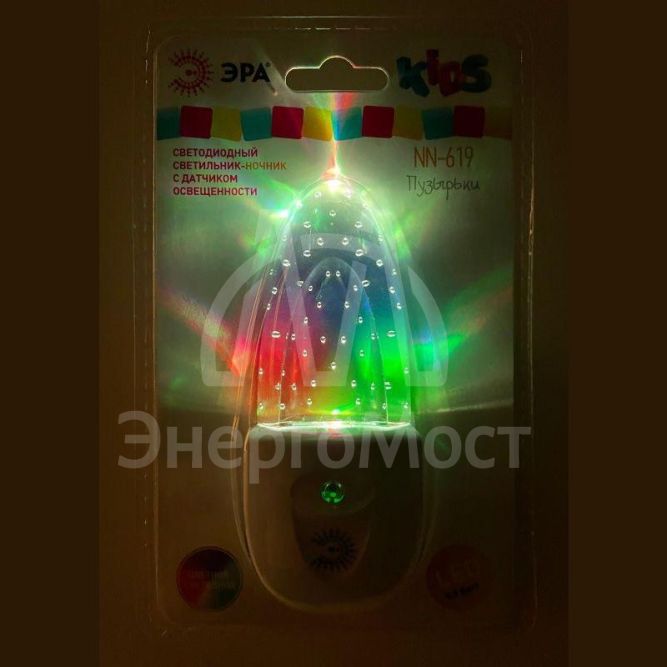 Светильник NN-619-LS-W ночник &amp;quot;Пузырьки&amp;quot; от сети с сенсором бел. ЭРА Б0019103