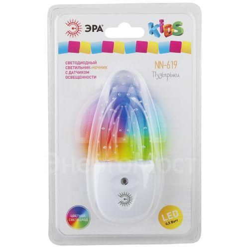 Светильник NN-619-LS-W ночник &amp;quot;Пузырьки&amp;quot; от сети с сенсором бел. ЭРА Б0019103
