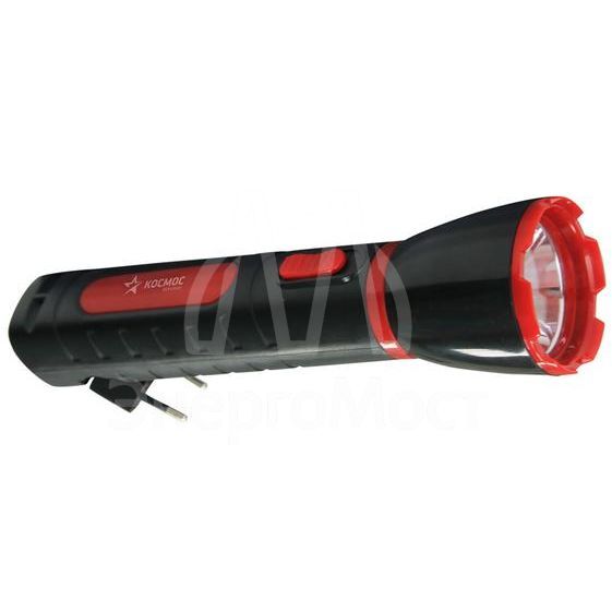 Фонарь светодиодный аккум. LED 2 режима 1Вт 500мА.ч прямая зарядка от 220В Космос KOCAcc103LED