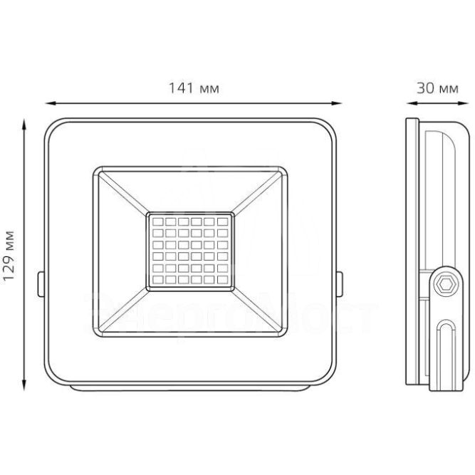 Прожектор светодиодный Elementary 30Вт 2100лм IP65 6500К черн. ПРОМО Gauss 613100330P