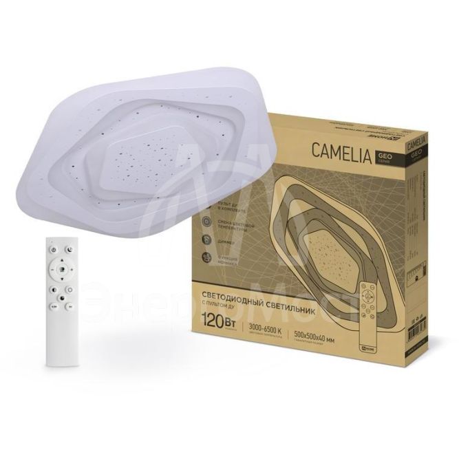 Светильник светодиодный GEO CAMELIA 120Вт 230В 3000-6500К 8400лм 500х40мм с пультом ДУ IN HOME 4690612035796