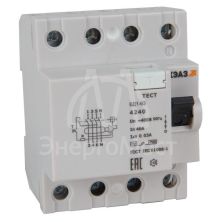 Выключатель дифференциального тока (УЗО) 4п 25А 30мА ВД1-63-4225-АС УХЛ4 электронное КЭАЗ 318479