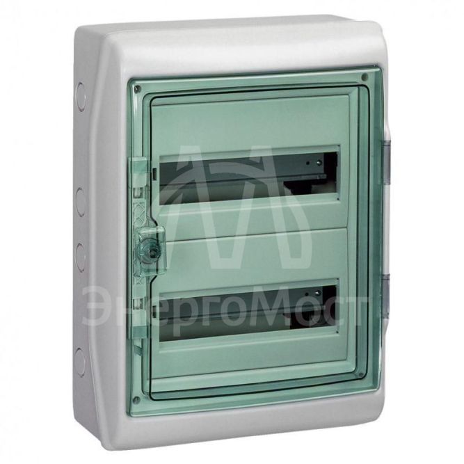 Бокс ОП Kaedra 24мод. (2 ряда по 12мод.) сер. с прозр. дверью IP65 SchE 13983