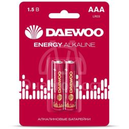 Элемент питания алкалиновый AAA/LR03 1.5В Energy Alkaline 2021 BL-2 (уп.2шт) DAEWOO 5029873