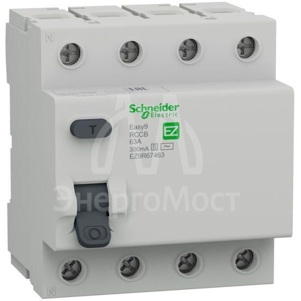 Выключатель дифференциального тока селективный ВДТ EASY9 (УЗО) 4П 63А 300мА AC-S 400В SchE EZ9R67463