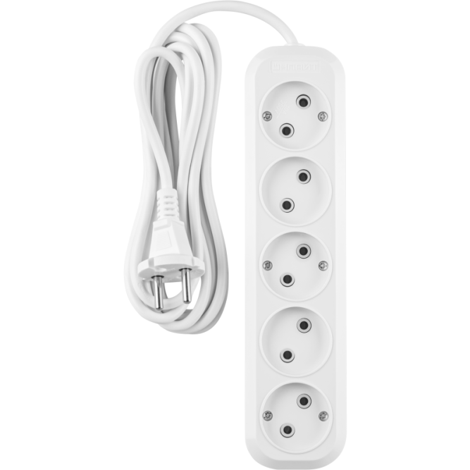 Удлинитель 5х5м без заземл. 10А IP20 90 787 OPE-S-05-500-X-2x1 бел. ОНЛАЙТ 90787