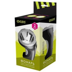 Фонарь аккумуляторный ручной AccuF2-L5W-bk SMD 5Вт 185лм IP20 2 режима: яркий/эконом аккум. 1.6А.ч выдвижная вилка индикатор зарядки ремешок черн. ФАZА 2857170