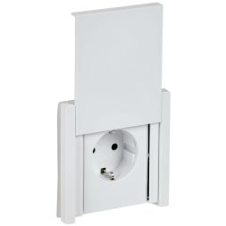 Розетка СП FORTE&amp;PIANO16А IP44 FP219 с заземл. защ. шторки с крышкой безвинт. крепл. бел. IEK FP-R16-16-1-44-K01