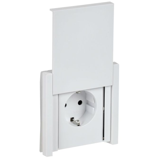 Розетка СП FORTE&amp;PIANO16А IP44 FP219 с заземл. защ. шторки с крышкой безвинт. крепл. бел. IEK FP-R16-16-1-44-K01