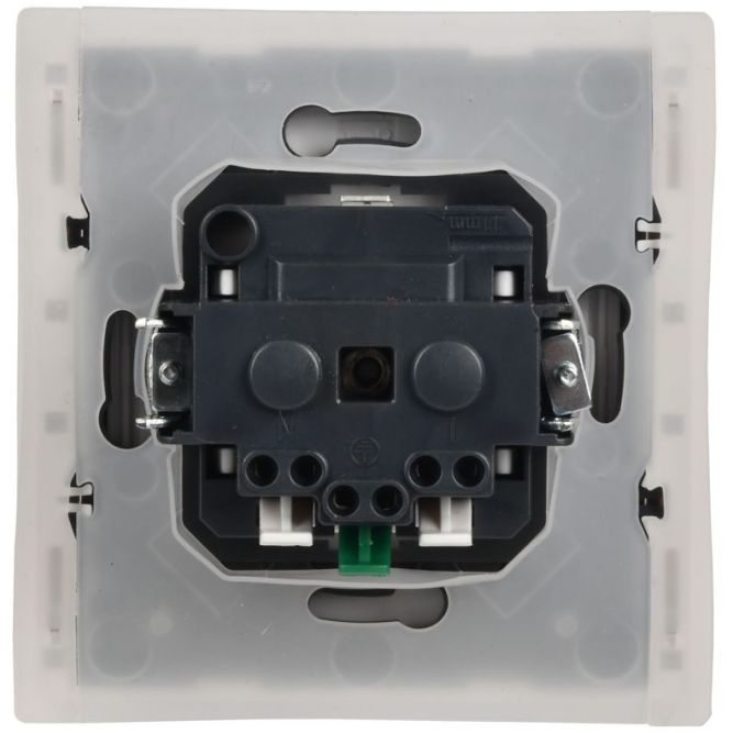 Розетка СП FORTE&amp;PIANO16А IP44 FP219 с заземл. защ. шторки с крышкой безвинт. крепл. бел. IEK FP-R16-16-1-44-K01