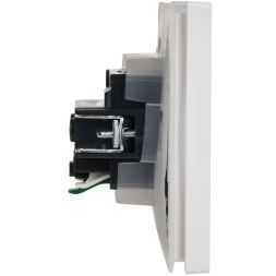 Розетка СП FORTE&amp;PIANO16А IP44 FP219 с заземл. защ. шторки с крышкой безвинт. крепл. бел. IEK FP-R16-16-1-44-K01