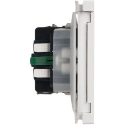Розетка СП FORTE&amp;PIANO16А IP44 FP219 с заземл. защ. шторки с крышкой безвинт. крепл. бел. IEK FP-R16-16-1-44-K01