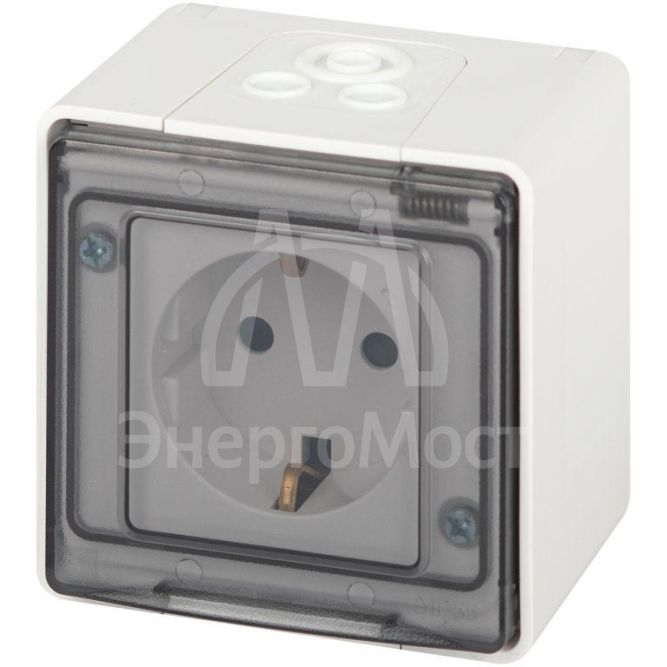 Розетка Эксперт 11-2502-01 2P+E IP55 шторки 16А-250В ОУ бел. Эра Б0063280