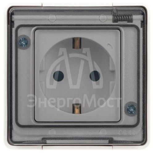 Розетка Эксперт 11-2502-01 2P+E IP55 шторки 16А-250В ОУ бел. Эра Б0063280