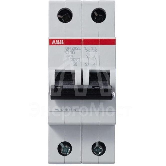 Выключатель автоматический модульный 2п C 16А 4.5кА SH202L C16 ABB 2CDS242001R0164