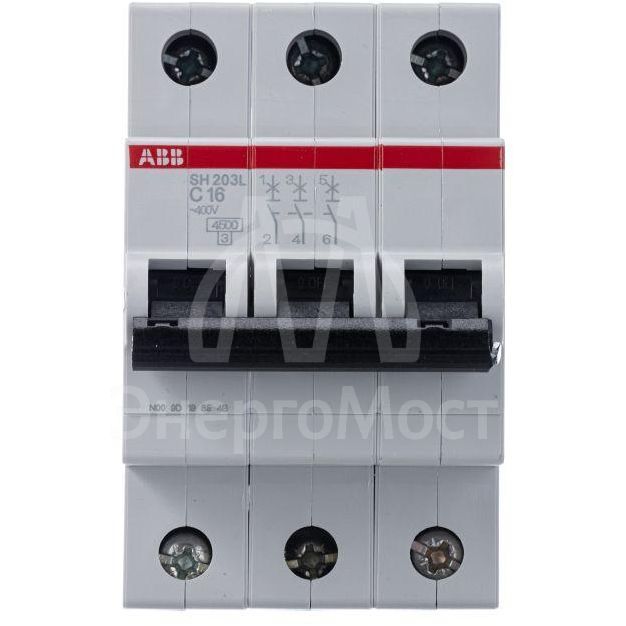 Выключатель автоматический модульный 3п C 16А 4.5кА SH203L C16 ABB 2CDS243001R0164