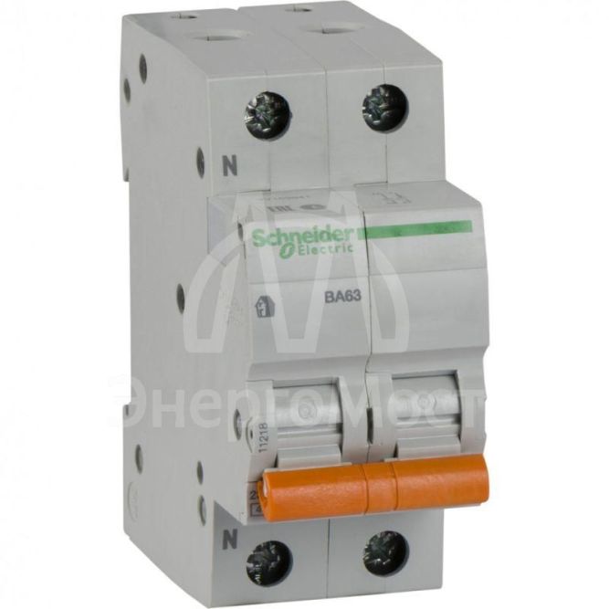 Выключатель автоматический модульный 2п (1P+N) C 50А 4.5кА BA63 Домовой SchE 11218