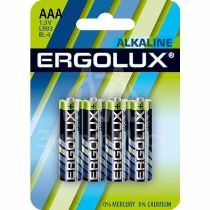 Элемент питания алкалиновый LR03 BL-4 LR03 BL-4 1.5В Alkaline (блист.4шт) Ergolux 11744
