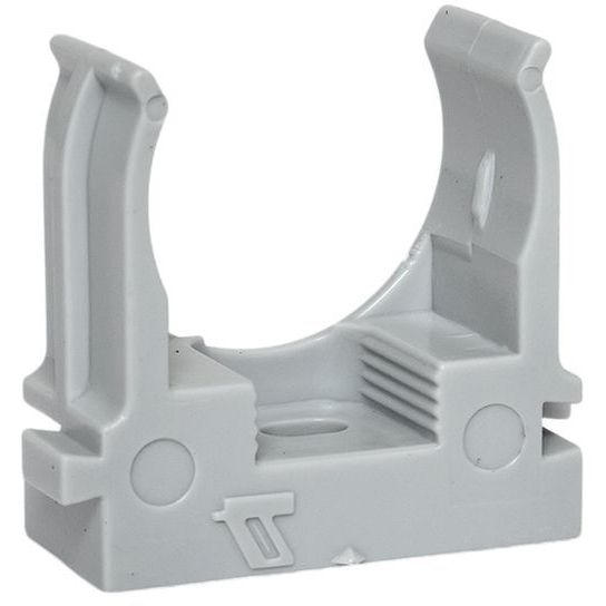 Держатель для труб (клипса) d25мм для монтажн. пистолета сер. (уп.100шт) Plast EKF derjp-z-25