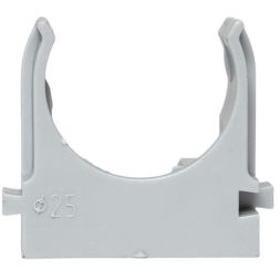 Держатель для труб (клипса) d25мм для монтажн. пистолета сер. (уп.100шт) Plast EKF derjp-z-25