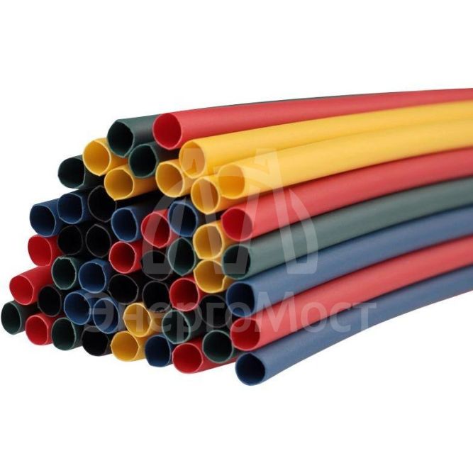 Набор трубок термоусадочных ТУТ 4.0/2.0мм 1м (уп.50шт) 5 цветов Rexant 29-0154