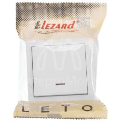 Выключатель 1-клав. LETO с инд. бел. LEZARD 752-0200-111