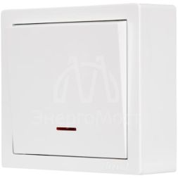 Выключатель 1-клав. LETO с инд. бел. LEZARD 752-0200-111
