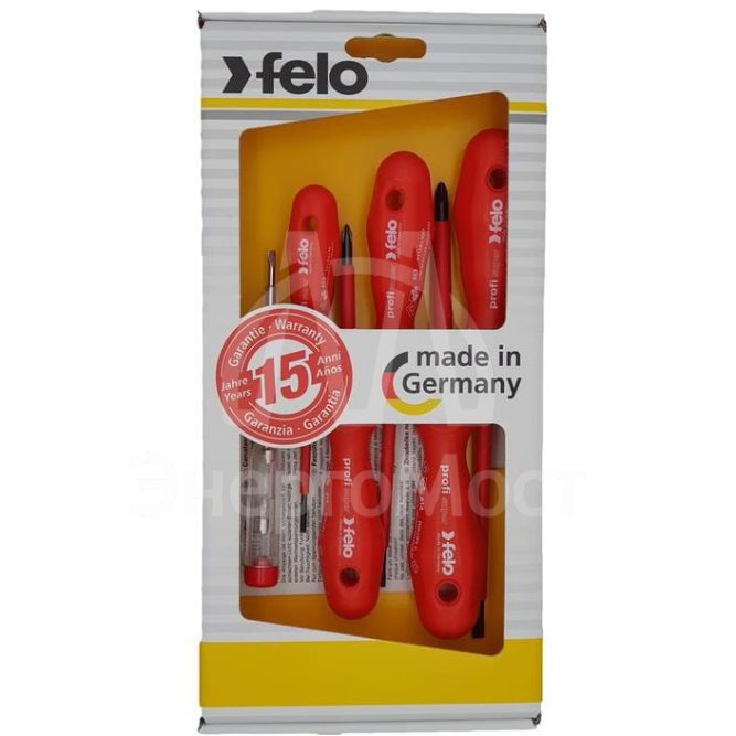 Набор отверток диэлектрических SL/PH отвертка тестер напряжения сети (уп.7шт) Felo 61396298