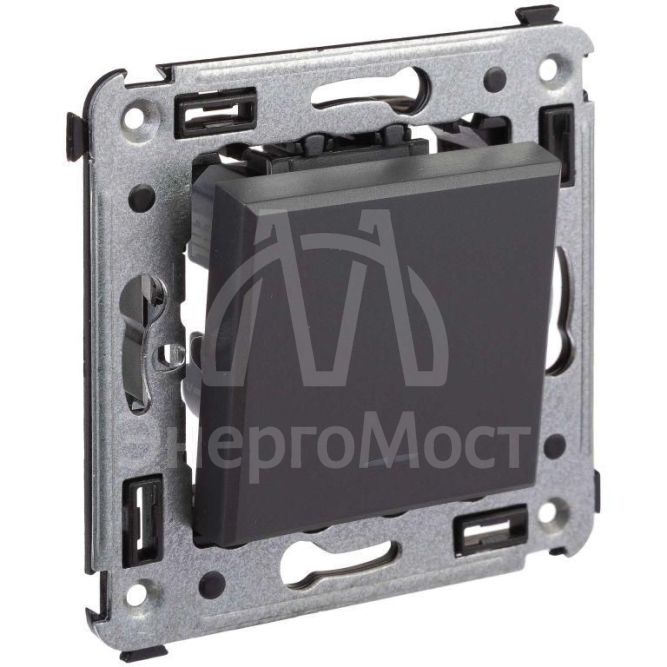 Выключатель 1-кл. СП Avanti &amp;quot;Черный матовый&amp;quot; DKC 4412103