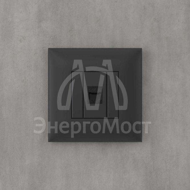 Розетка компьютерная 1-м СП Avanti &amp;quot;Черный матовый&amp;quot; RJ45 кат.5E без шторок механизм DKC 4412663