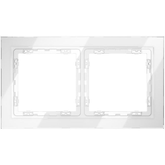 Рамка 2-м S70 стеклян. бел. Voltum VLS110201