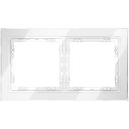 Рамка 2-м S70 стеклян. бел. Voltum VLS110201