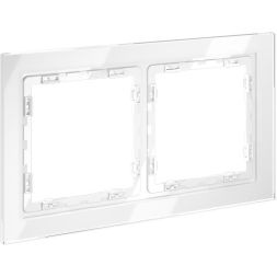 Рамка 2-м S70 стеклян. бел. Voltum VLS110201