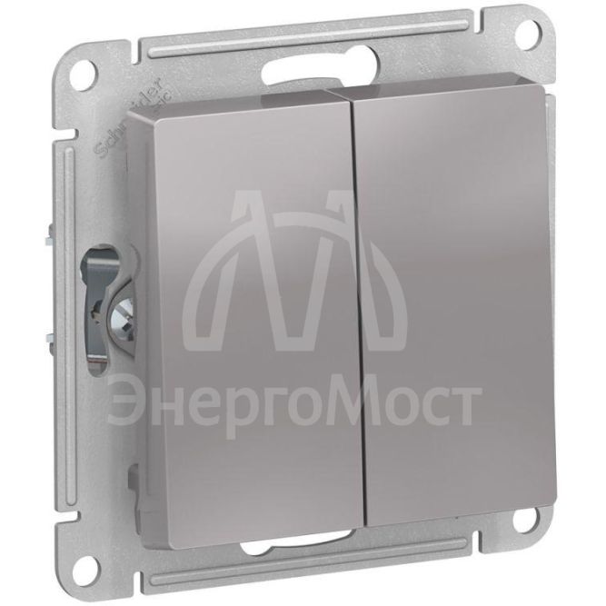 Механизм переключателя 2-кл. СП AtlasDesign 10А IP20 (сх. 6/2) 10AX алюм. SchE ATN000365