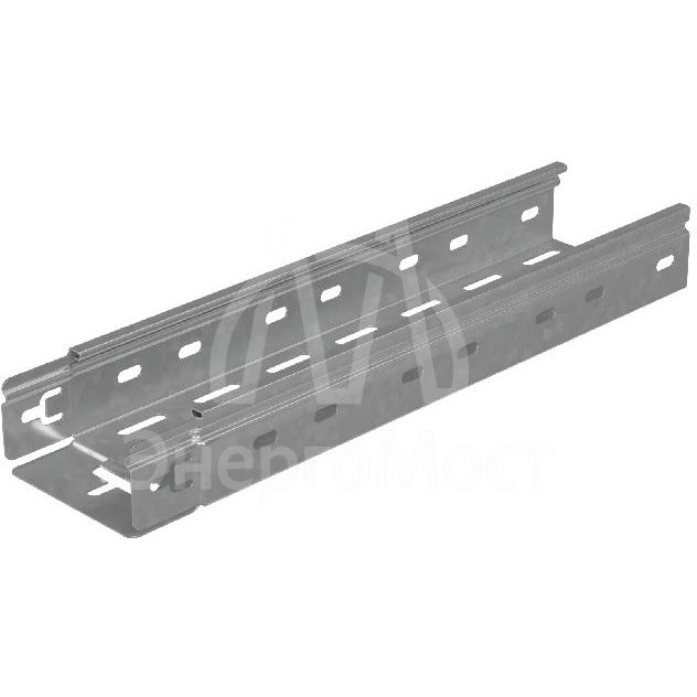 Лоток листовой перфорированный 100х50 L3000 сталь 0.55мм &amp;quot;БЫСТРЫЙ МОНТАЖ ПЛЮС&amp;quot; LPplus50-100-0.55-3000 оцинк. КМ PL0201