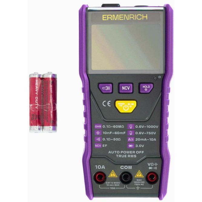 Мультиметр цифровой Zing TC20 фиолет. Ermenrich 83844