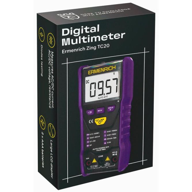 Мультиметр цифровой Zing TC20 фиолет. Ermenrich 83844