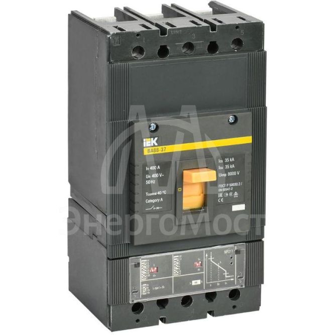 Выключатель автоматический 3п 400А 35кА ВА 88-37 электр. расцеп. MP 211 IEK SVA41-3-0400