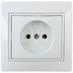 Розетка 1-м СП Plano 1-201-01 16А IP20 250В 2P бел. Intro Б0027607