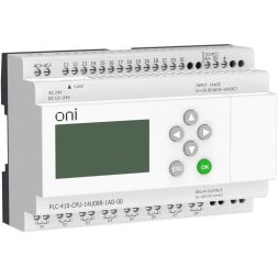 Модуль ЦПУ ПЛК 410 8 DI 6 UI (0-10В/DI) 8 RO 12В-24В DC или 24В AC с Ethernet портом с экраном ONI PLC-410-CPU-14U08R-1AD-00